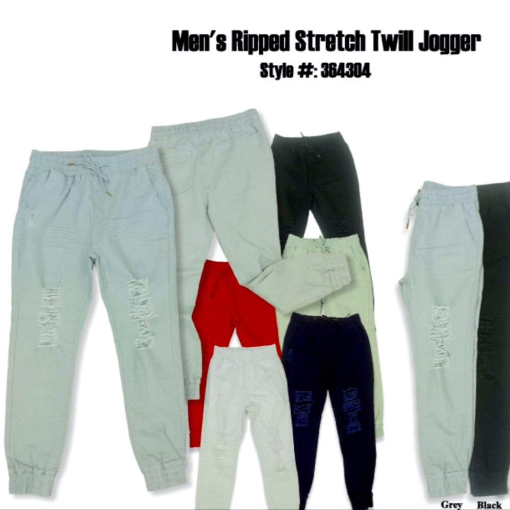 Ripped Stretch Twill Jogger by the Ministry of fashion